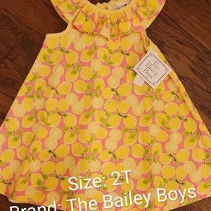 Size 2T Bailey Boy Lemon Dress